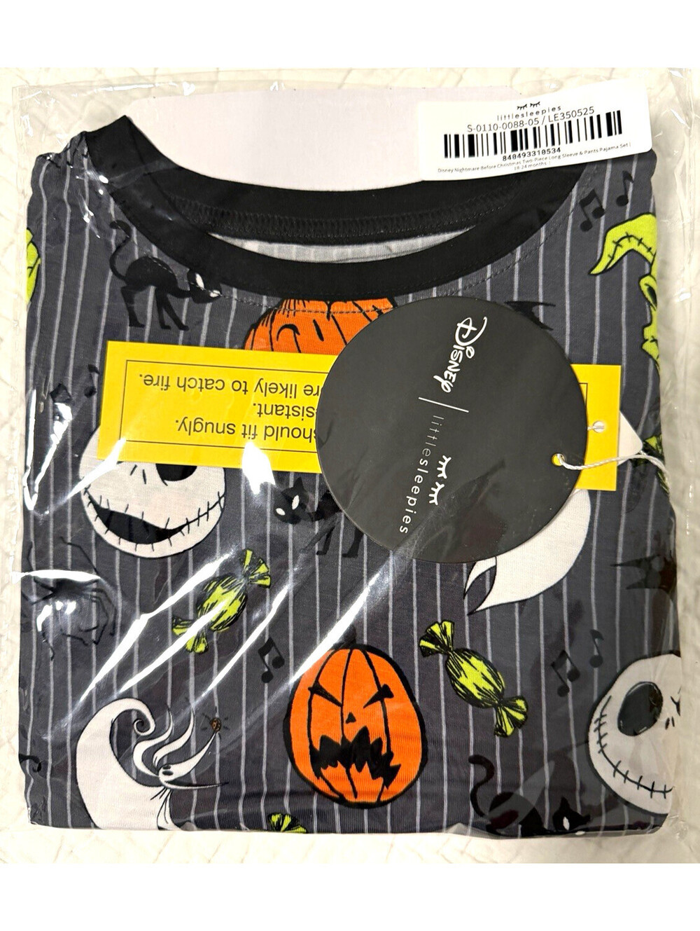 Little Sleepies Disney Nightmare Before Christmas Jack 18-24 months 2pc PJs